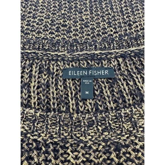 Eileen Fisher Metallic Gold Ballet Neck Sweater Size M - Picture 6 of 7